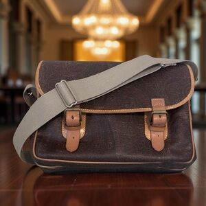 ETRO Brown Paisley Messenger Bag • Leather • Boho Chic